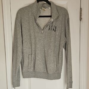 PINK Victoria's Secret Gray Zip Up Sweater